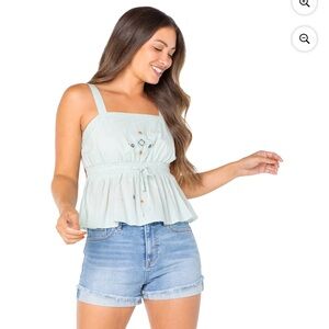 Embroidered celebrity pink top